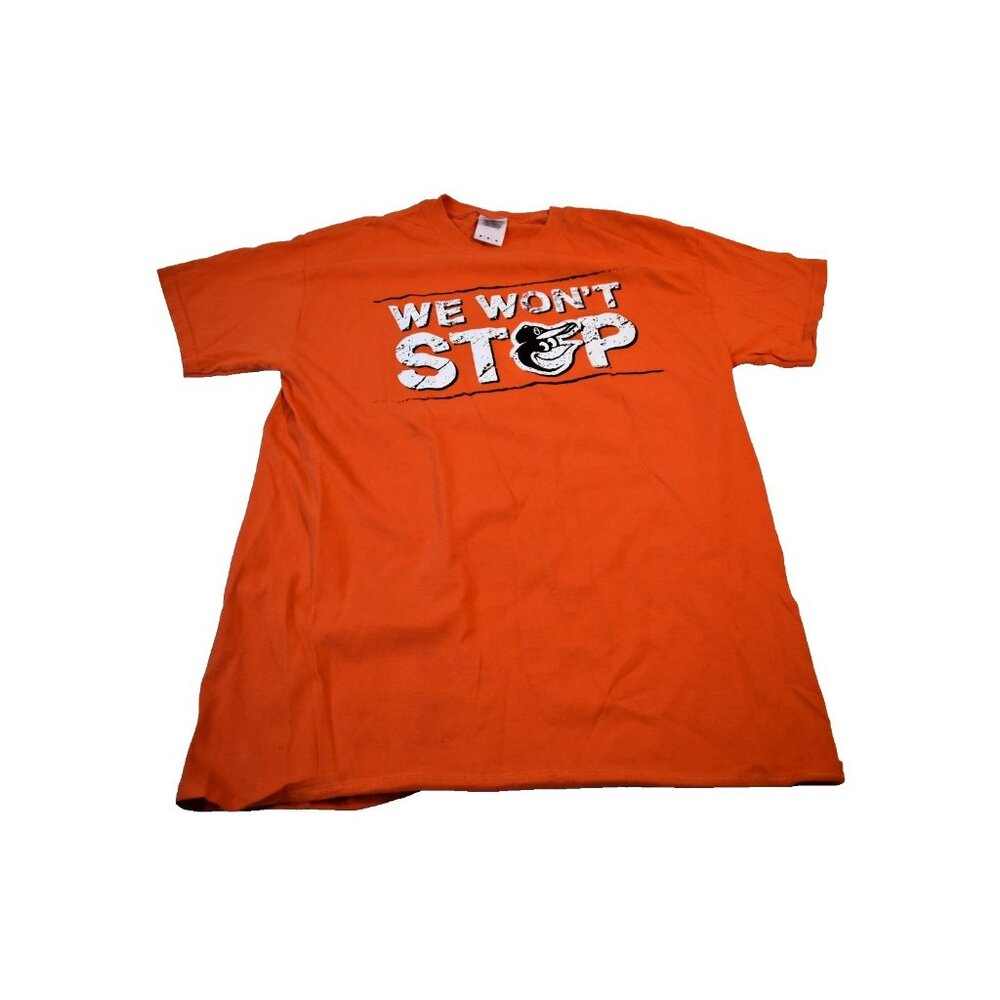 Baltimore Orioles SGA T-Shirt Size M Orange "We Won't Stop" Baseball